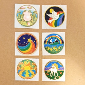 80s Vintage Illuminations Sticker Mods ~ You Pick ~ Unicorn, Dove, Rainbow, Frog, Shooting Star, Sunset