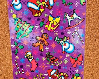 Vintage Lisa Frank Christmas Sticker Sheet ~ S132