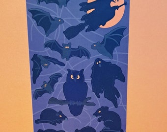 Mrs. Grossman's Halloween Sticker Sheet: Witch, Bats, Owls (Discontinued 2009)