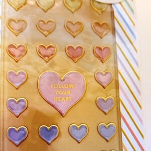 Mrs. Grossman's Puffies Pastel Heart Stickers ~ Repositionable Tech Stickers For Cell Phones, Laptops, Tablets ~ NIP