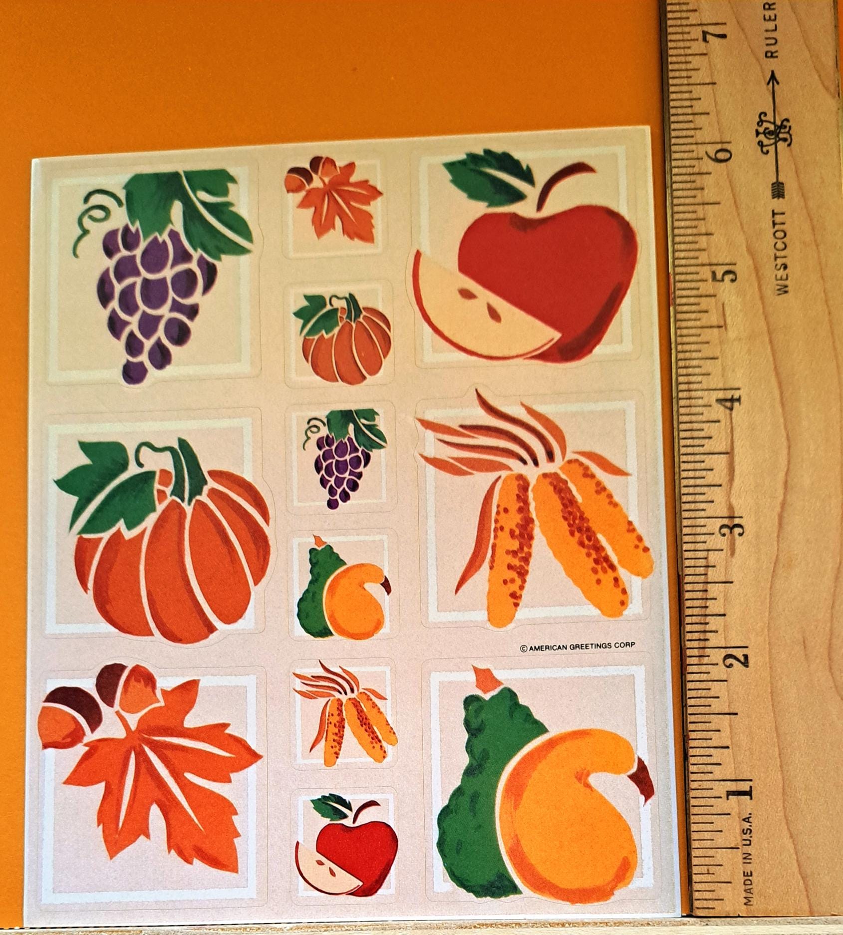 80s 90s Vintage Thanksgiving Stickers ~ American Greetings