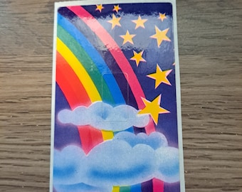 80s Vintage Lisa Frank Rainbow Clouds Stars Light Switch Plate Cover Sticker