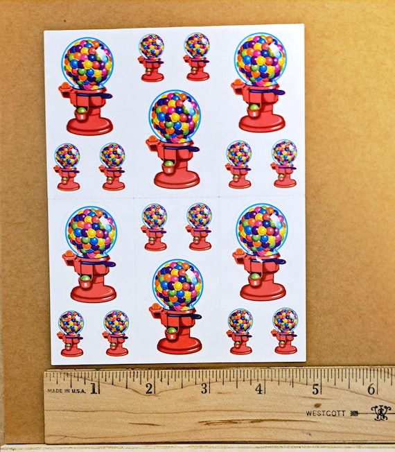 80s Vintage Lisa Frank Stickers - Gumball Candy Machine - S157