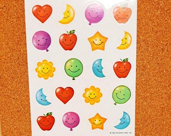 VINTAGE 1982 Hallmark Balloons Heart Apple Moon Star Sun Stickers