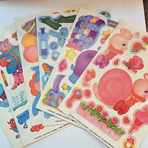RARE ~ Vintage Tonka Keypers Jumbo Sticker Sheets ~ Set of 5