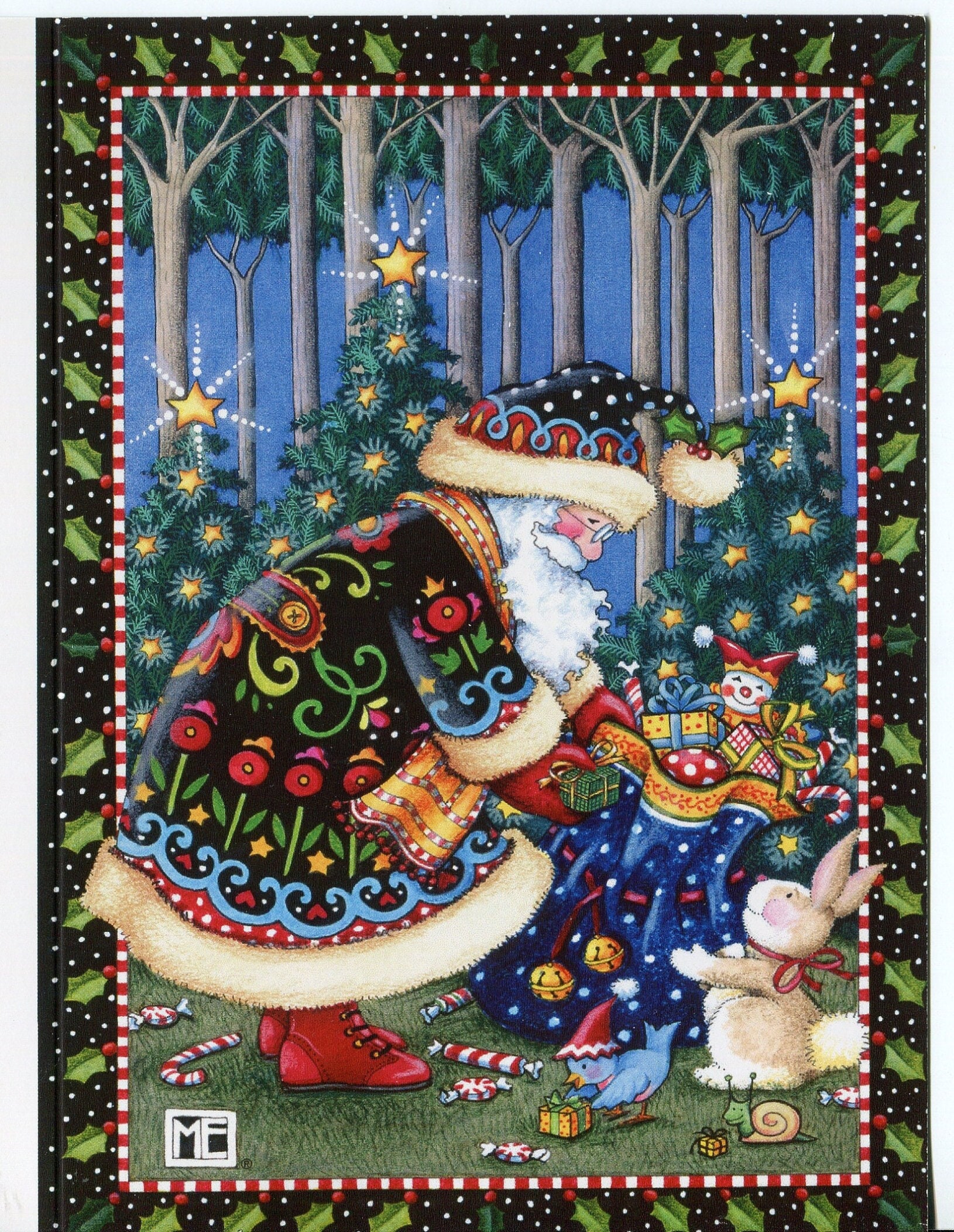 4PC Mary Engelbreit Christmas Greeting Cards W/ Envelopes