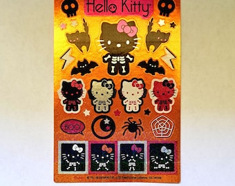 Y2K Hello Kitty Halloween Stickers~ Sparkle Metallic Glitter ~ Sanrio 2009