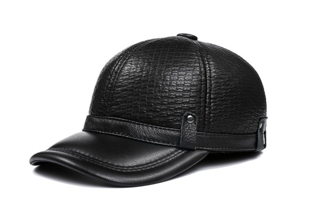 Genuine Leather Patchwork Baseball Caps Golf Peaked Dome Hats