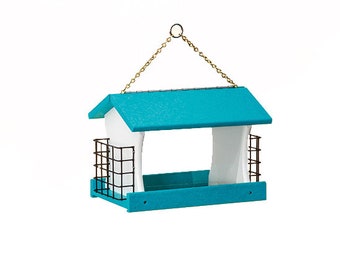 Platform Bird Feeder with Roof, Poly Bird Roof with Perforated Aluminum Floor, 6 lb, 2 Color Choices