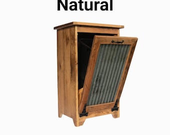 Reclaimed Wood Trash Can Cabinet | Rustic Farmhouse Decor