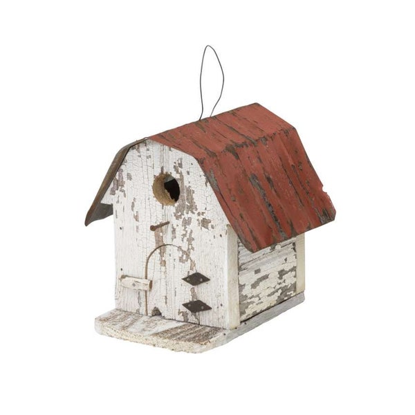 Hanging Birdhouse | Rustic Wren Birdhouse | Decorative Birdhouse Made From Reclaimed Wood