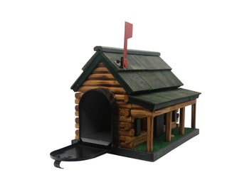 Log Cabin Mailbox | Wooden Mailbox | Quality Replacement Mailbox for Decor | Mailbox made from Pine Limber