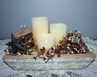 Candle Box for Home Décor | Candle Gift Box for Mom | Wooden Box with Candles | Wooden Candle Box Made from Reclaimed Wood