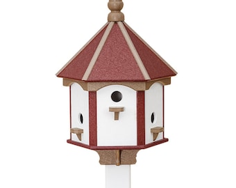 6-HOLE Custom Birdhouse Assembled Product Dimensions: Length 16 in x Width 18 in x Height 24 in, Weight 13 lbs