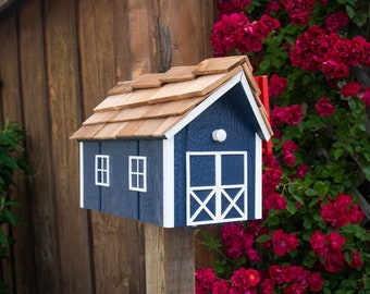 Barn Mailbox, Handcrafted Pine Mailbox, Amish Made in Lancaster, PA, Using Upcycled Wood, Multiple Color Options