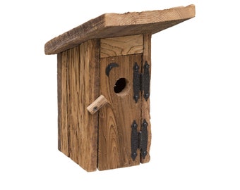 Outhouse Birdhouse | Small Cute Birdhouse that Resembles Outhouse | Wooden Birdhouse with Door Opening