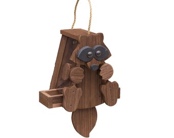 Raccoon Birdfeeder | Hanging Birdfeeder for Outdoors | Raccoon Shaped Birdfeeder Kit