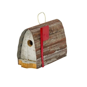 Mailbox Wren Birdhouse Attracts Downy Woodpeckers Chickadees Titmice Nuthatches Wrens Made from reclaimed materials Has a clean-out hole
