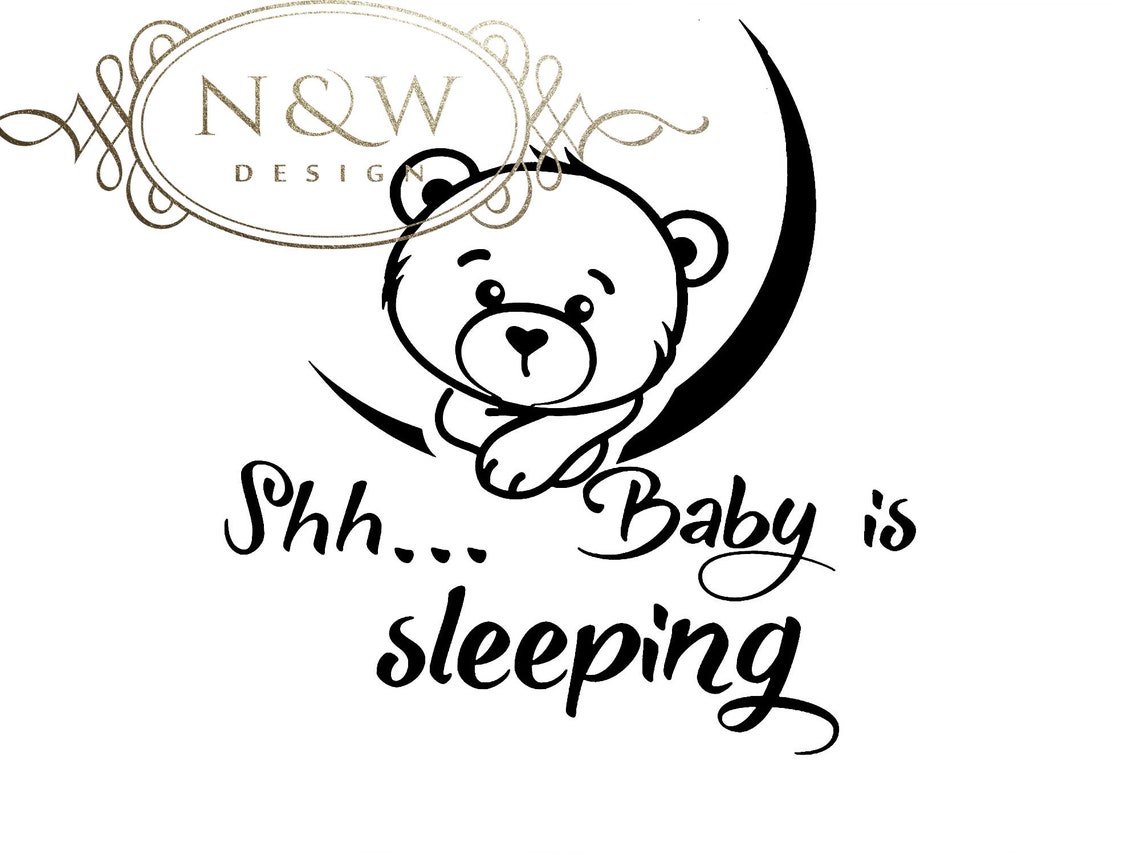Shh ... Baby Is Sleeping Children Kids Room Wall Window Door | Etsy