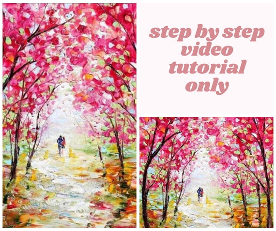 Art Kit Pink Alley Acrylic on Canvas Landscape Painting Party Video Tutorial Included DIY Painting By Numbers