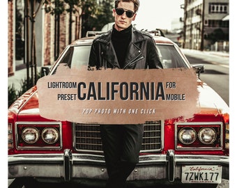 3 Lightroom Mobile Preset CALIFORNIA, Retro Tones Photo Filter for Instagram, Vintage Blogger Preset