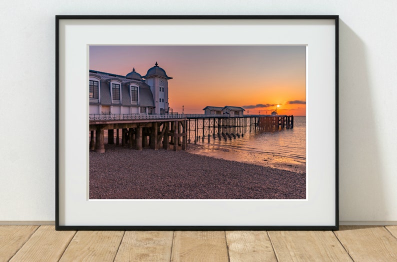 Sonnenaufgang Penarth Pier, Wales Landschaft Natur Druck, Sonnenaufgang Bild, Penarth Pier Foto, Bild 2