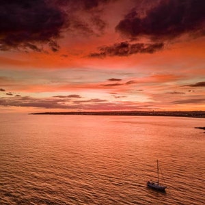 Welsh Landscape Photography Print ,Beach Picture, Sunset Sully Beach,