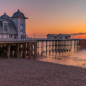 Sonnenaufgang Penarth Pier, Wales Landschaft Natur Druck, Sonnenaufgang Bild, Penarth Pier Foto, Bild 1