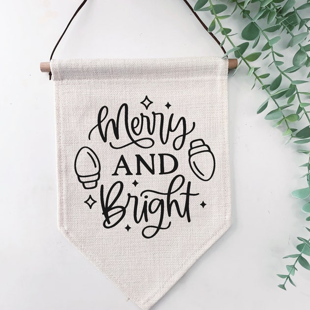 Merry & Bright Wall Hanging  Hanging Pennant