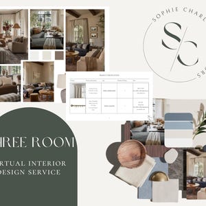 3 Rooms Custom Virtual Interior Design | Full Interior Design Service | Custom Interior Design Service | Interior e-Design | Virtual Design