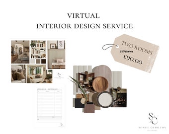 2 Rooms Custom Virtual Interior Design | Full Interior Design Service | Custom Interior Design Service | Interior e-Design | Virtual Design