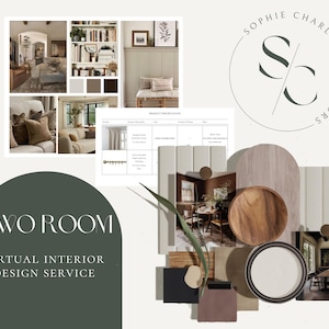 2 Rooms Custom Virtual Interior Design | Full Interior Design Service | Custom Interior Design Service | Interior e-Design | Virtual Design