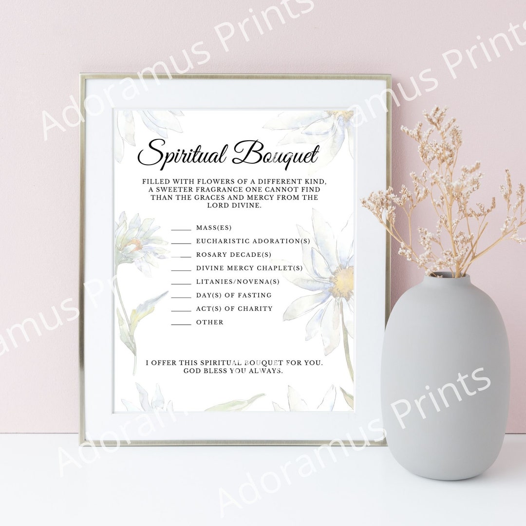 Spiritual Bouquet Printable, Catholic Gift, Religious Bouquet Spiritual Bouquet Printable, Catholic Gift, Religious Bouquet