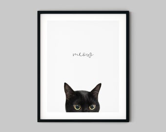 Cat Print, Cat Lover Gift, Printable Wall Art, Nursery Wall Art Decor, Minimal Wall Art, Nursery Animal Prints, New Home Gift, Cat Poster