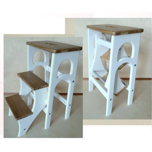 Trittleiter, StepStool, Hocker, Leiter, Fußhocker, Wandelbarer Stuhl, Küchenhocker, Esszimmerhocker, Transformatorhocker