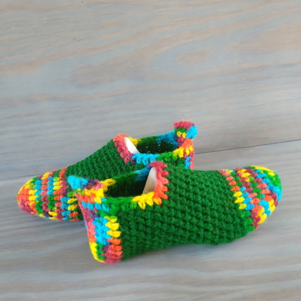 Handmade Crochet Slippers, Pure Wool Slippers, Hand knitted Socks, Chunky Socks, House Shoes, Knitted Slippers, Gift for her,Unique gift