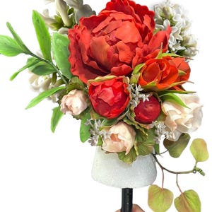 Edible Flowers Arrangement, sugar Roses, Peony, leaves, flexible Paste Cake sugar decorations/Gumepaste wedding cake Toppers/any color
