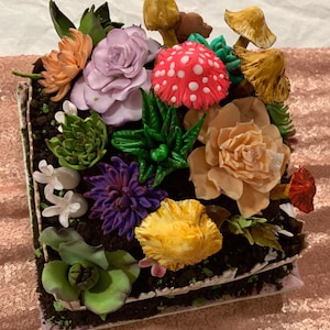 Succulents Edible toppers set Gum-Paste decorations for Cake Cupcakes Special occasions Wedding Cakes Fondant Toppers