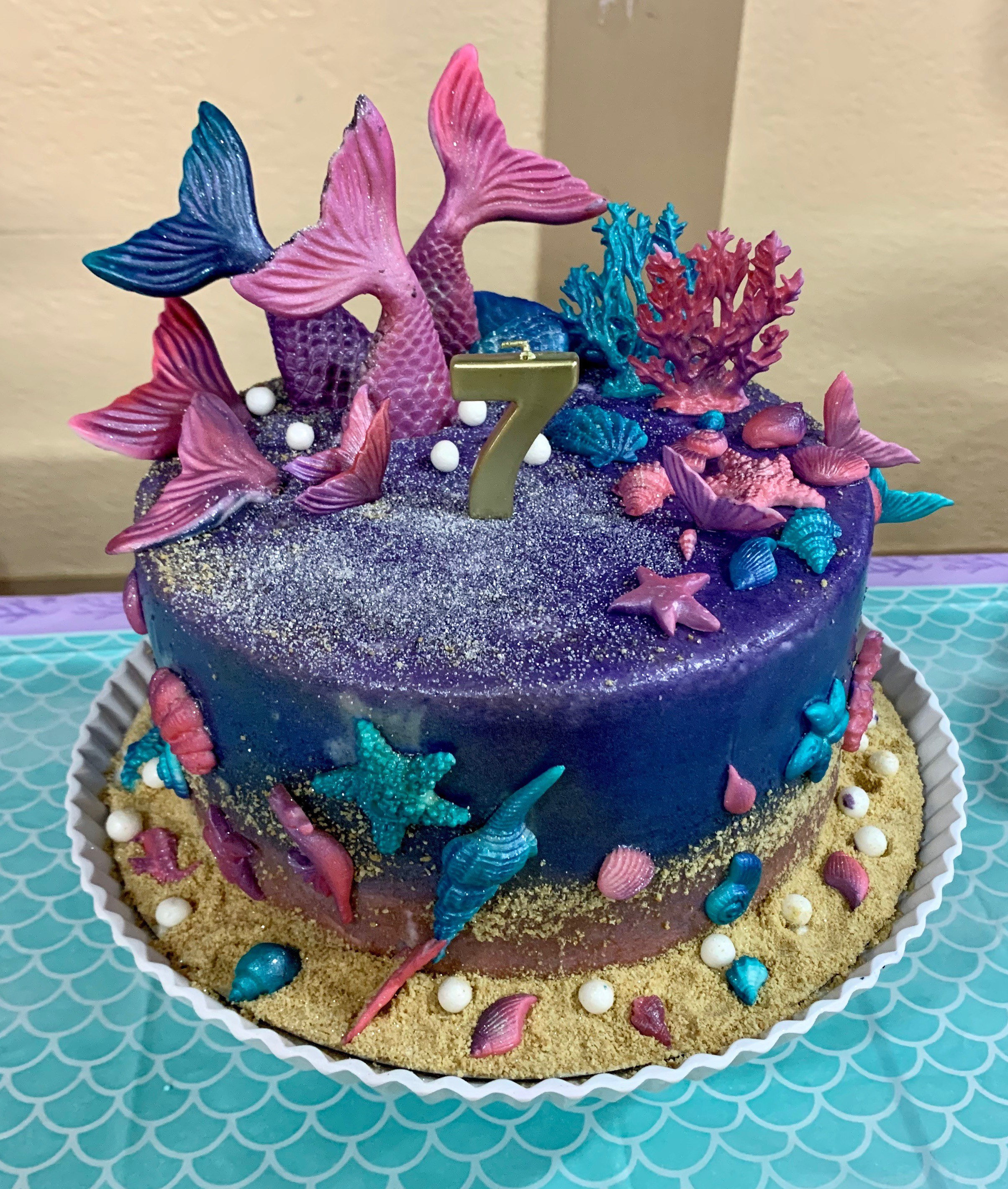 Handmade Mermaid Cake Topper Tails Seashells Seahorse Conch - Etsy ...
