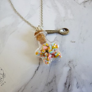 Marshmellow star bottle necklace