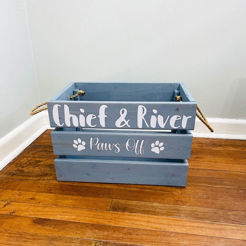 Large Wooden Dog Toy Box Pet Toy Storage Personalized Pet Etsy