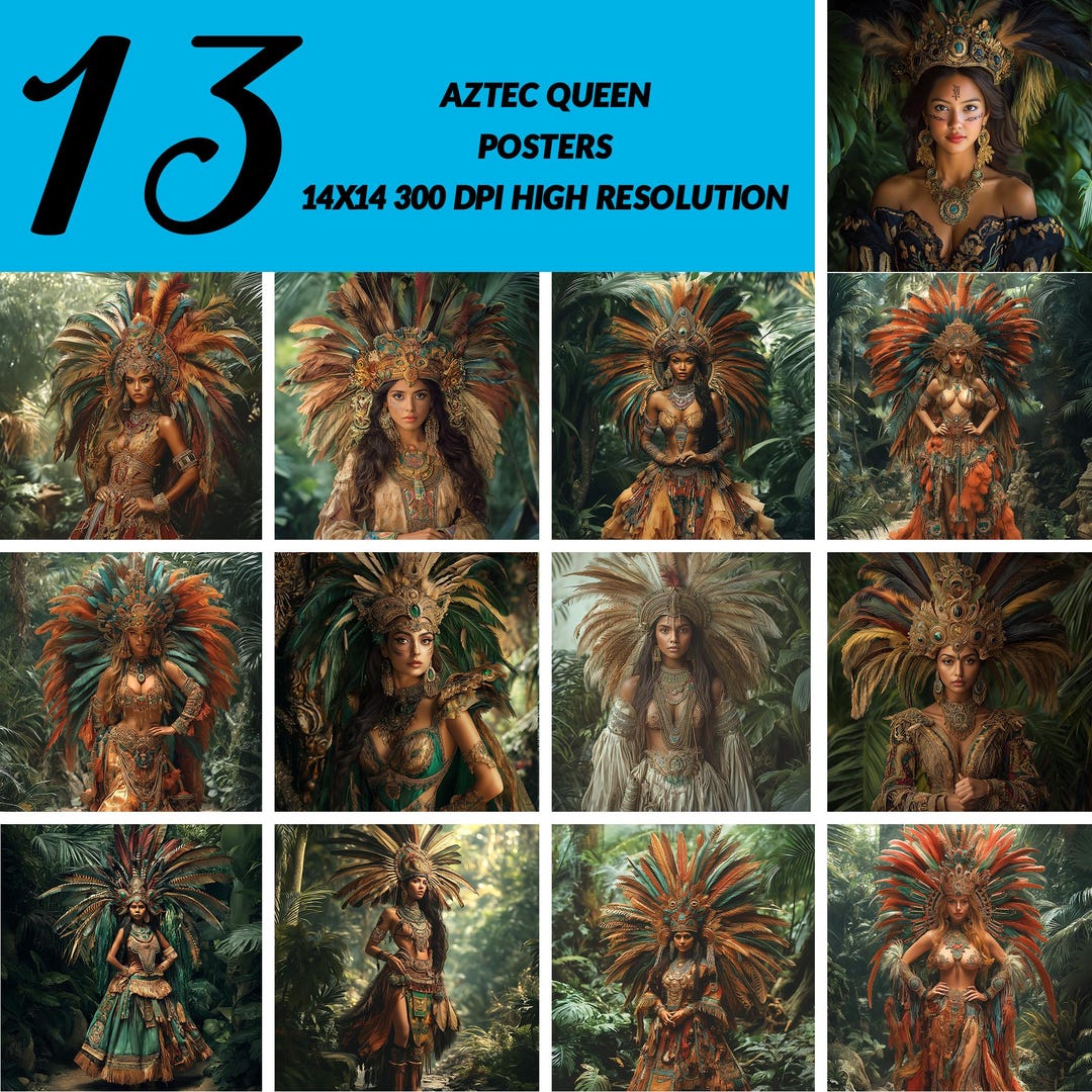 Aztec Queen Art Prints: Regal Woman Posters (digital Download) - Etsy