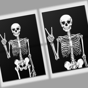 Vintage-Inspired Skeleton Digital Print | 11x14in, 300 DPI Downloadable Art