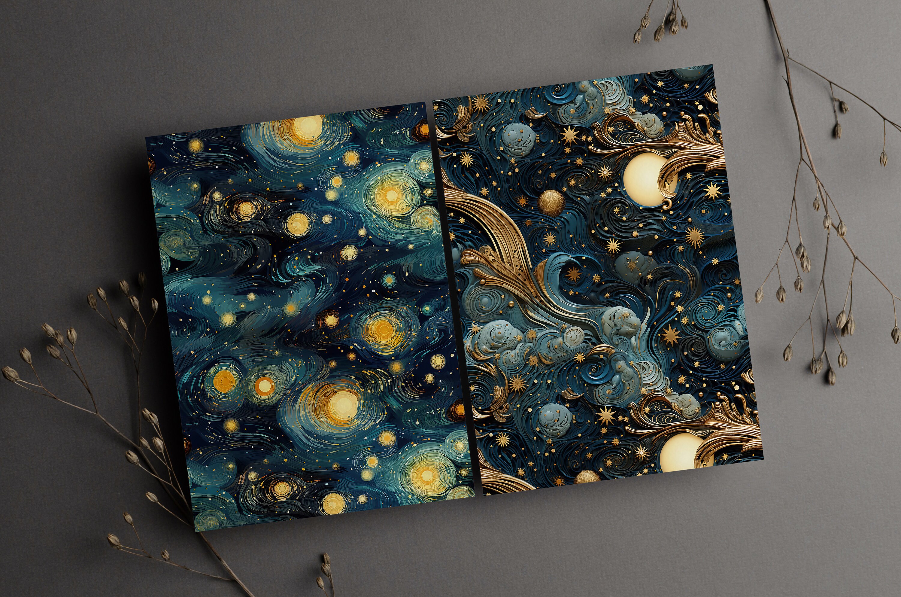 Starry Pattern Pack Magical Starry Night Patterns: Set of 6 Handcrafted Designs for DIY ...