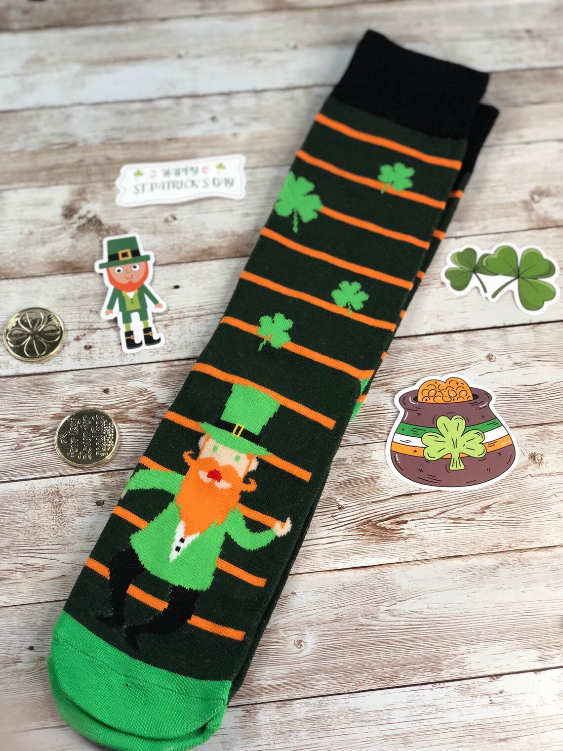 St. Patrick's Day socks Leprechaun socks party socks | Etsy
