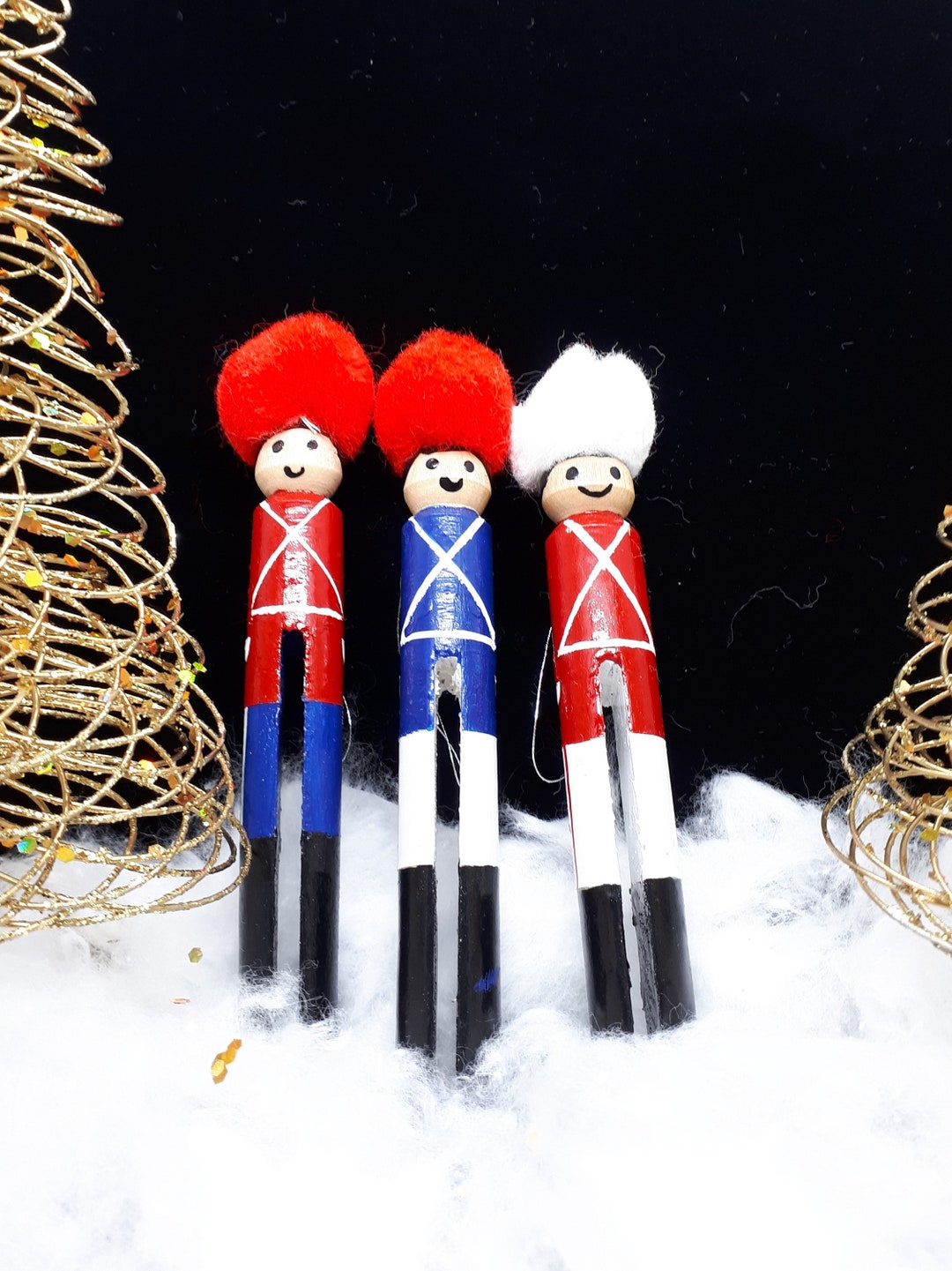 Christmas Nutcracker Toy Soldier, Wood Clothes Peg Tree Decoration Etsy