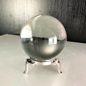 100mm Crystal Ball Gazing Sphere and Stand, Divination Tools for Scrying, Meditation Spiritual Altar Supplies Home Decor Best Selling Items