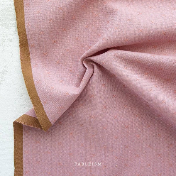 Fableism, Sprout wovens, 100% cotton, yarn dyed fabrics, FSW-125, Pansy Pink