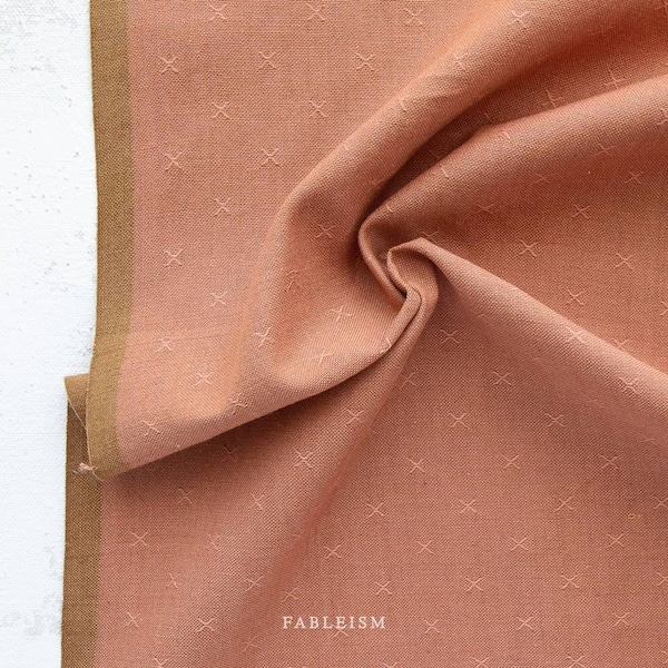 Fableism, Sprout wovens, 100% cotton, yarn dyed fabrics, FSW-095, Terracotta