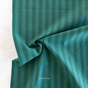 Fableism, Sun Stripes wovens, 100% cotton, yarn dyed fabrics, SS-1001-BOTTLE GREEN